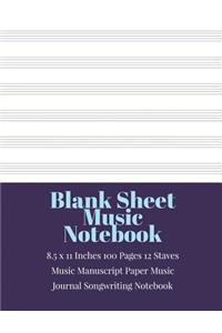 Blank Sheet Music Notebook