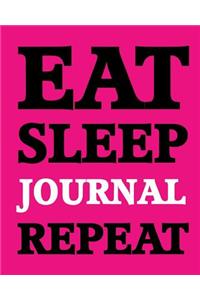 Bullet Dot Grid Journal - Eat Sleep Journal Repeat (Pink-White)