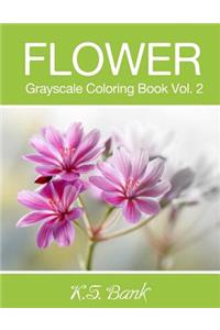 Flower Grayscale Coloring Book Vol. 2