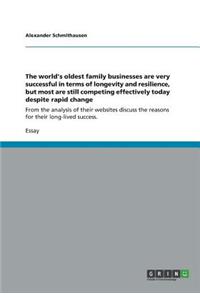 world's oldest family businesses are very successful in terms of longevity and resilience, but most are still competing effectively today despite rapid change