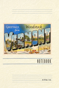 Vintage Lined Notebook Greetings from Woodstock, Vermont