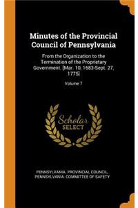 Minutes of the Provincial Council of Pennsylvania