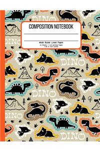 Composition Notebook Wide Ruled Lined Paper 55 Sheets / 110 Writing Pages 7.44 x 9.69 Inches