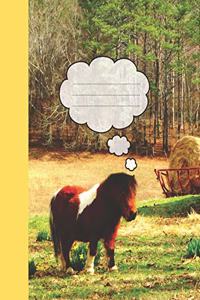 Pretty Horse Miniature Brown White Pony Wide-ruled Lined School Composition Notebook