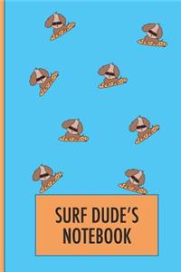 Surf Dude's Dog on Surfboard Notebook