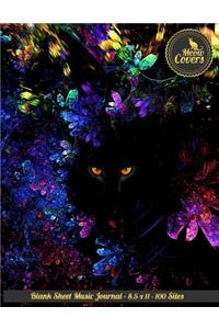Meow Covers Blank Sheet Music Journal - 8.5 X 11 - 100 Sites