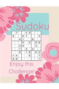 Sudoku Enjoy This Challenge!: Sodoku Book For Beginners 100 Easy To Solve Puzzles, Large Print, Great Start
