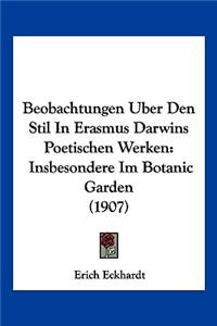 Beobachtungen Uber Den Stil In Erasmus Darwins Poetischen Werken