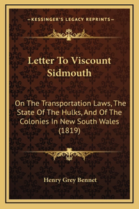 Letter To Viscount Sidmouth