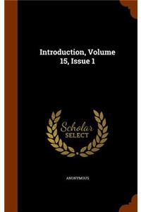 Introduction, Volume 15, Issue 1