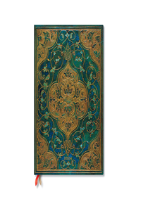 Paperblanks 2024 Turquoise Chronicles 12-Month Grande Vertical Elastic Band Closure 160 Pg 100 GSM