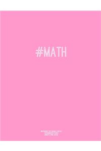 Notebook for Cornell Notes, 120 Numbered Pages, #MATH, Pink Cover