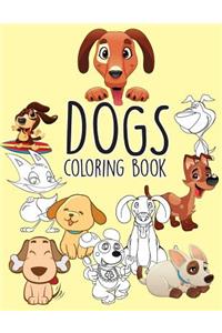 Dogs Puppies Easy Coloring Book for Kids Toddler, Imagination Learning in School and Home