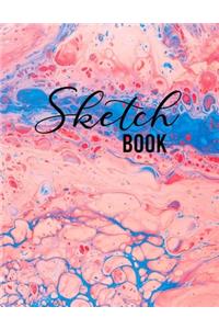 Sketch Book: Large Notebook for Drawing, Sketching, Painting, Writing or Doodling, 110 Pages, 8.5"x11", abstract colors Cover (vol.9)