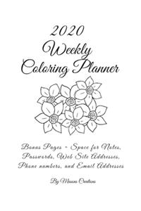 2020 Weekly Coloring Planner