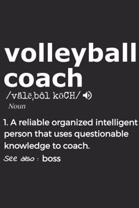 Volleyball Coach Noun 1. Reliable Organized Intelligent Person That Uses Questionable Knowledge To Coach. See Also