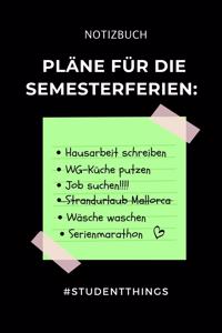 Notizbuch Pläne Für Die Semesterferien