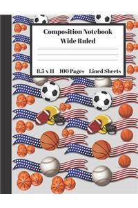 Composition Notebook Wide Ruled Lined Sheets