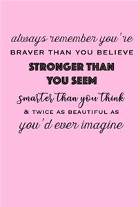 Always Remember You're Braver Than You Believe