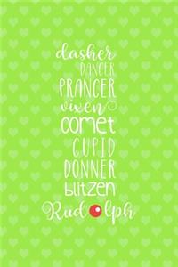 Dasher Dancer Prancer Vixen Comet Cupid Donner Blitzen Rudolph