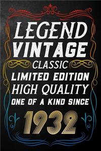 Legend Vintage Classic Limited Edition High Quality One Of A Kind Since 1932