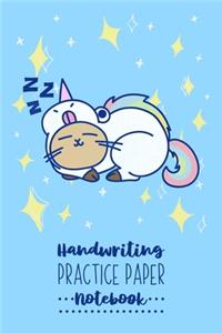 Handwriting Practice Paper Notebook