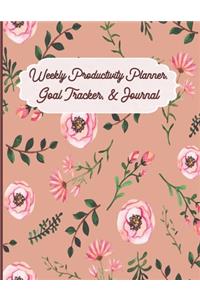 Weekly Productivity Planner, Goal Tracker & Journal