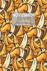 Notizbuch A5 Muster Zeichnung Banane Banannen Frucht Banans Obst
