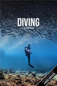 Scuba Diving Log Book Dive Diver Jourgnal Notebook Diary - School of Sardines