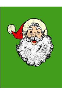 Vintage Santa Claus Notebook Green 8.5 X 11 (150 Pages)