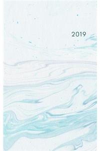 2019: Weekly Pocket Planner 2019 Calendar Organizer Agenda (January to December) Teal Blue Marble