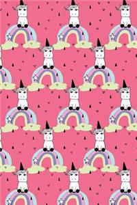 Bullet Journal Notebook Little Unicorns on Rainbows Pattern 6