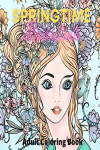 Springtime Beauties Adult Coloring Book