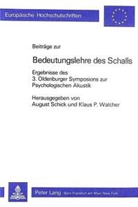 Beitraege zu einer Bedeutungslehre des Schalls