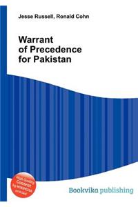 Warrant of Precedence for Pakistan
