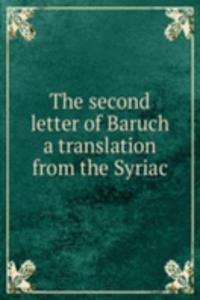 second letter of Baruch a translation from the Syriac