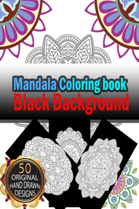 MANDALA Coloring Book Black Background