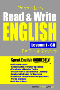 Preston Lee's Read & Write English Lesson 1 - 60 For Finnish Speakers