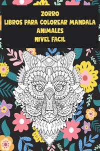 Libros para colorear Mandala - Nivel fácil - Animales - Zorro