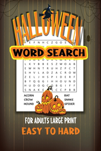halloween word search Book for adults large print Easy to Hard