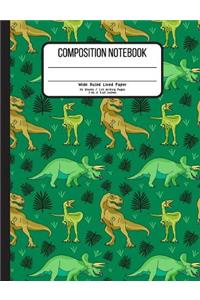 Composition Notebook Wide Ruled Lined Paper 55 Sheets / 110 Writing Pages 7.44 x 9.69 Inches
