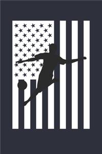 Fourth of July Gift for Soccer Player - American Flag Soccer Notebook - USA Flag Soccer Journal