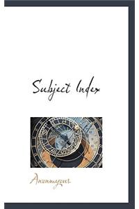 Subject Index