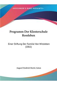 Programm Der Klosterschule Rossleben