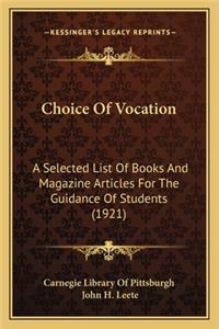 Choice of Vocation