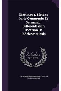 Diss.Inaug. Sistens Iuris Communis Et Germanici Differentias in Doctrina de Fideicommissis