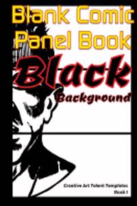 Blank Comic Panel Book. Black Background