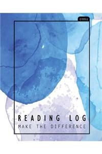 Reading Log: Blue Watercolor Book Lovers Journal: 110 Pages with Book Rating Stars Inside