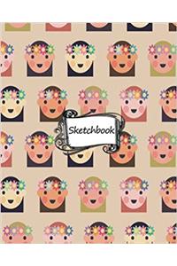 Sketchbook Hawai Girl Pattern