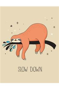 Slow Down (Sloth Journal, Diary, Notebook)